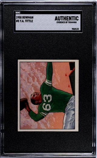 Y. A. Tittle 1950 Bowman #5 SGC Authentic