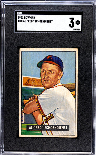 Red Schoendienst 1951 Bowman Card #10 SGC 3