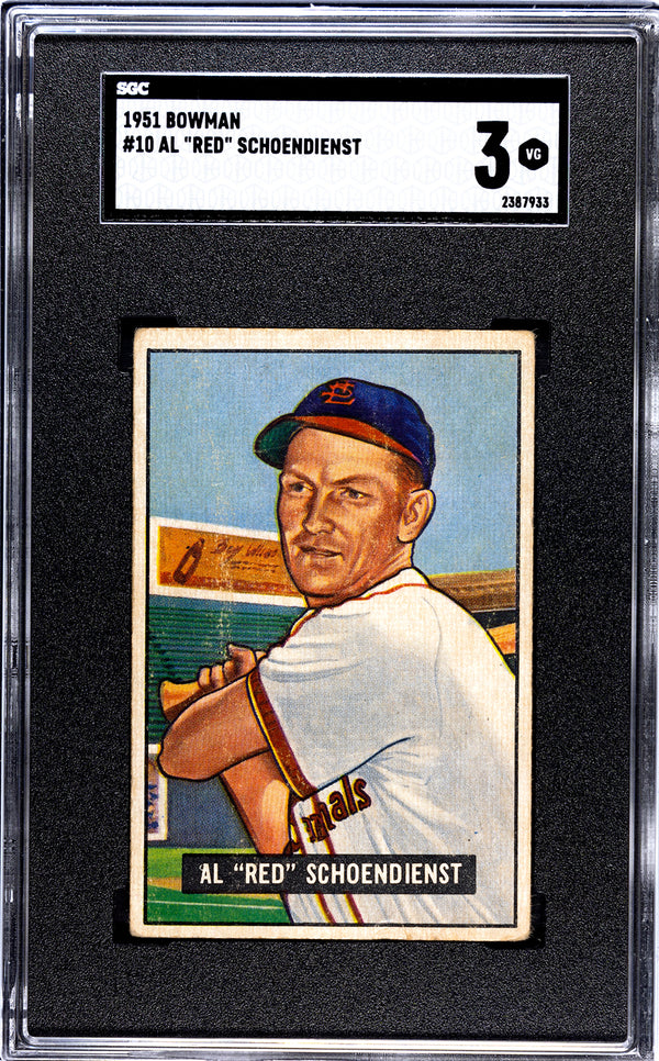 Red Schoendienst 1951 Bowman Card #10 SGC 3