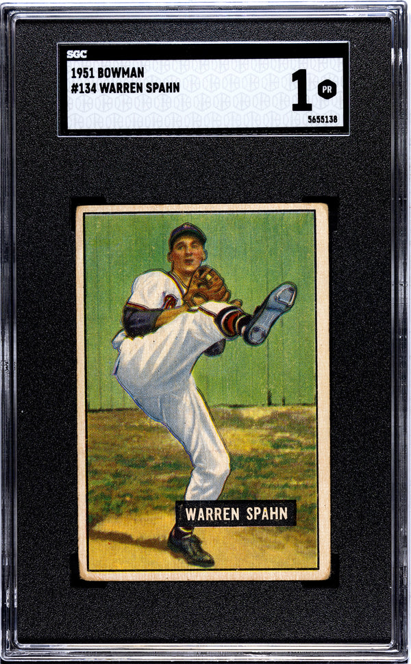 Warren Spahn 1951 Bowman Card #134 SGC 1