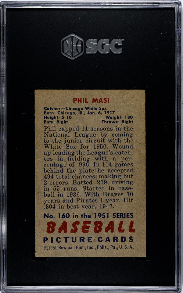 Phil Masi 1951 Bowman #160 SGC 3.5