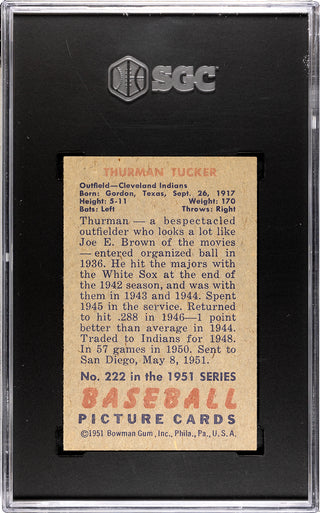 Thurman Tucker 1951 Bowman #222 SGC 5.5