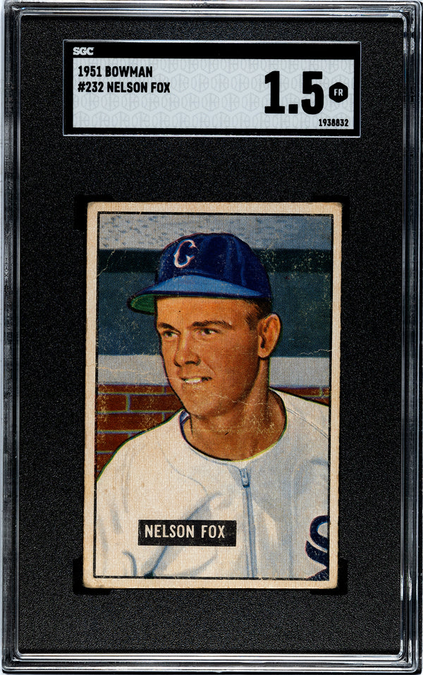 Nelson Fox 1951 Bowman Card #232 SGC 1.5