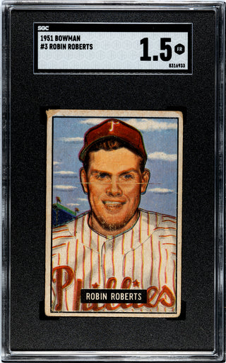 Robin Roberts 1951 Bowman Card #3 SGC 1.5