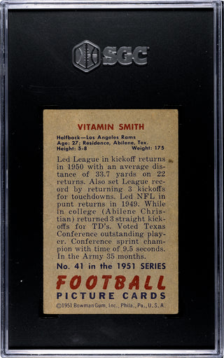 Vitamin Smith 1951 Bowman #41 SGC 3