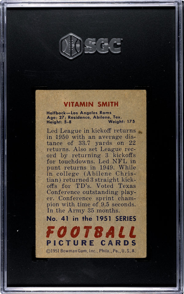 Vitamin Smith 1951 Bowman #41 SGC 3