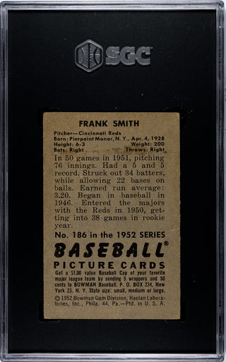 Frank Smith 1952 Bowman #186 SGC 3