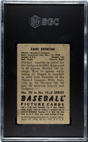 Carl Erskine 1952 Bowman Card #70 SGC 3