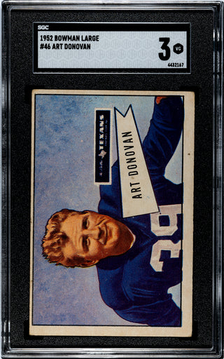 Art Donovan 1952 Bowman Large Card #46 SGC 3