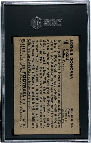 Art Donovan 1952 Bowman Large Card #46 (SGC Ex+ 5.5)