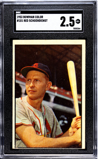 Red Schoendienst 1953 Bowman Color Card #101 SGC 2.5