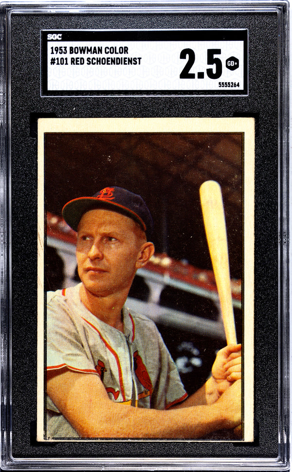Red Schoendienst 1953 Bowman Color Card #101 SGC 2.5