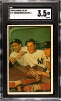 Bauer, Berra, Mantle 1953 Bowman Color Baseball Card #44 (SGC 3.5)