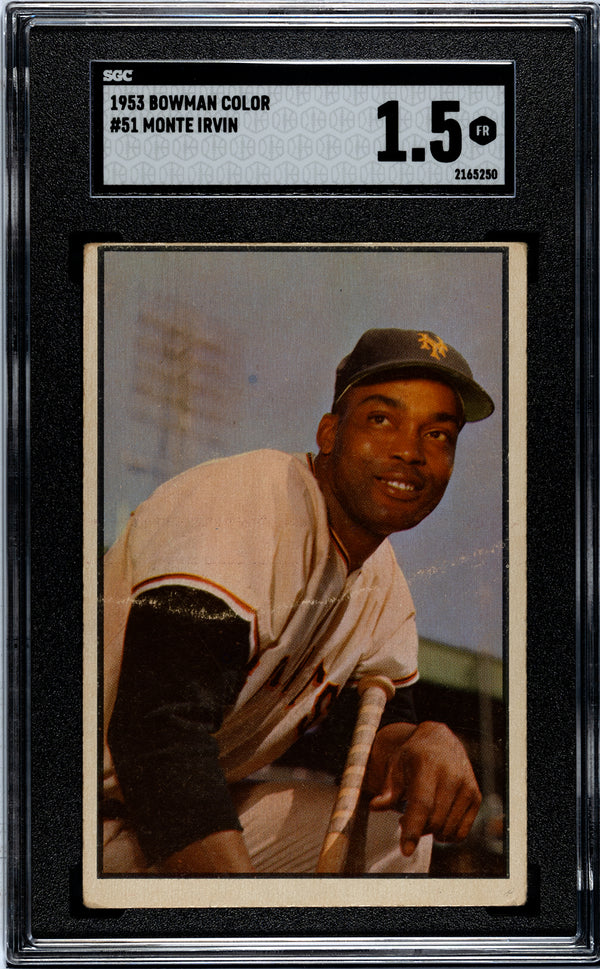 Monte Irvin 1953 Bowman Color Card #51 SGC 1.5