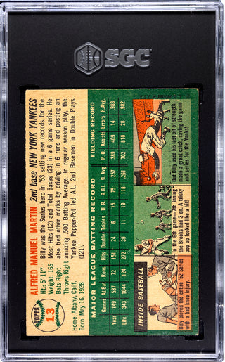 Billy Martin 1954 Topps Card #13 SGC 4.5