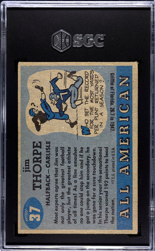 Jim Thorpe 1955 Topps All American Rookie Card #37 SGC 3.5