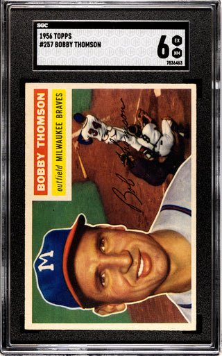 Bobby Thomson 1956 Topps Card #257 (SGC 6)