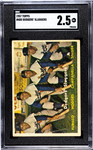 1957 Topps Dodgers' Sluggers Card #400 SGC 2.5