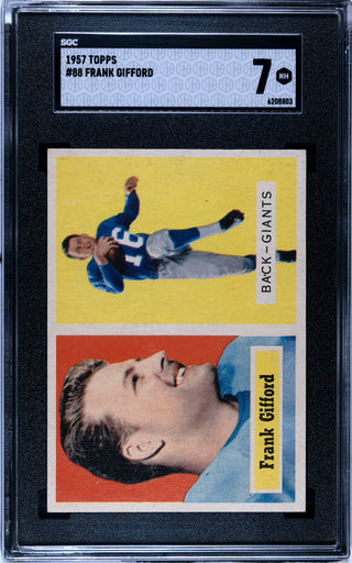 Frank Gifford 1957 Topps Card #88 (SGC NM 7)