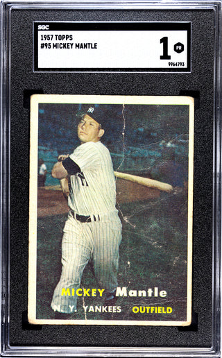 Mickey Mantle 1957 Topps Card #95 SGC 1