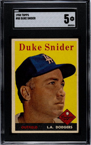 Duke Snider 1958 Topps #88 SGC 5