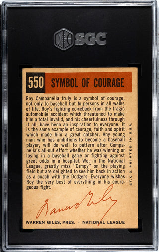 Roy Campanella 1959 Topps #550 SGC 4