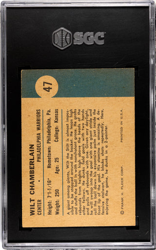 Wilt Chamberlain 1961-62 Fleer Dunks A 2 Pointer #47 SGC 2.5