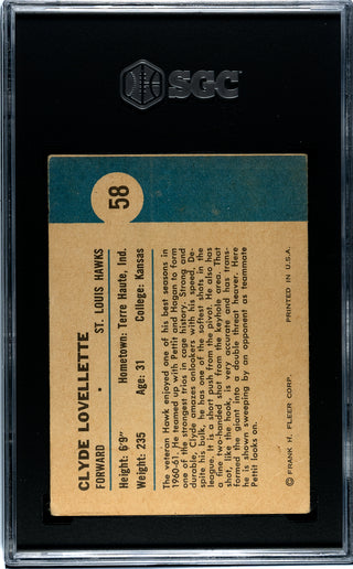 Clyde Lovellette 1961 Fleer Card #58 SGC 3