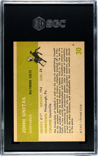 John Unitas 1961 Fleer #30 SGC 4.5