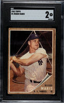 Roger Maris 1962 Topps Card #1 SGC 2