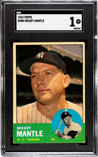 Mickey Mantle 1963 Topps Card #200 SGC 1