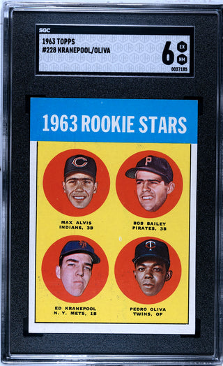 Ed Kranepool, Tony Oliva, Max Alvis & Bob Bailey 1963 Topps Card #228 (SGC EX-NM 6)