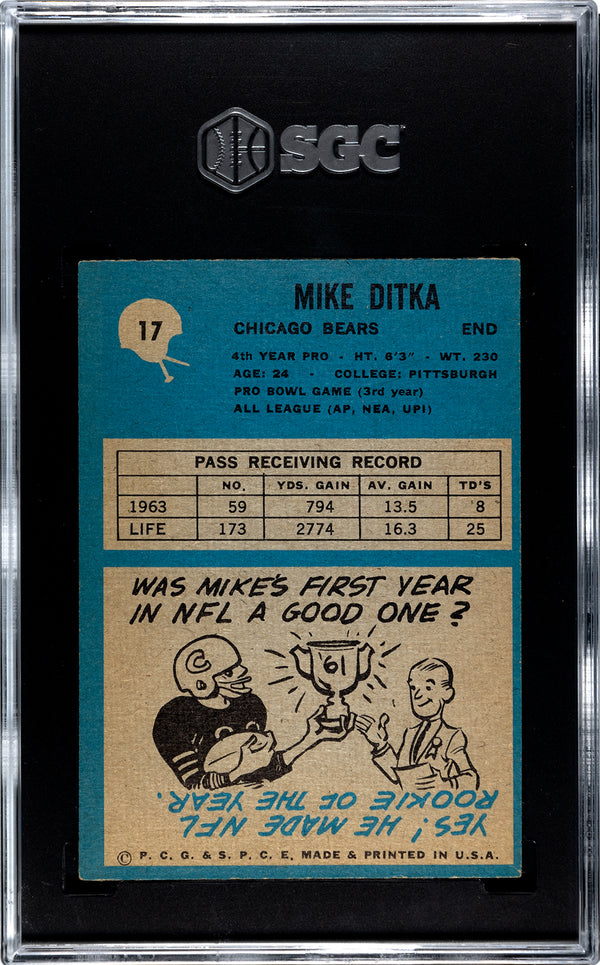 Mike Ditka 1964 Philadelphia #17 SGC 7