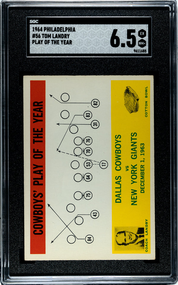 Tom Landry 1964 Philadelphia Play of the Year #56 SGC 6.5