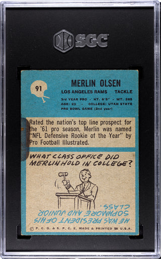 Merlin Olsen 1964 Philadelphia #91 SGC 2