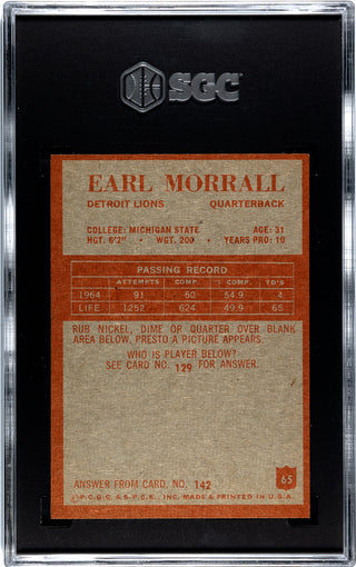 Earl Morrall 1965 Philadelphia #65 SGC 8