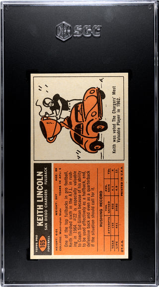 Keith Lincoln 1965 Topps #165 SGC 5