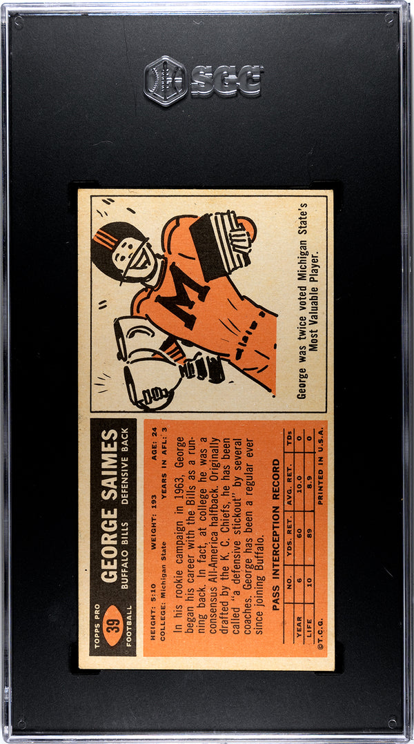 George Saimes 1965 Topps #39 SGC 2.5