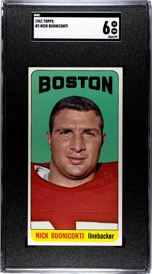 Nick Buoniconti 1965 Topps #3 SGC 6