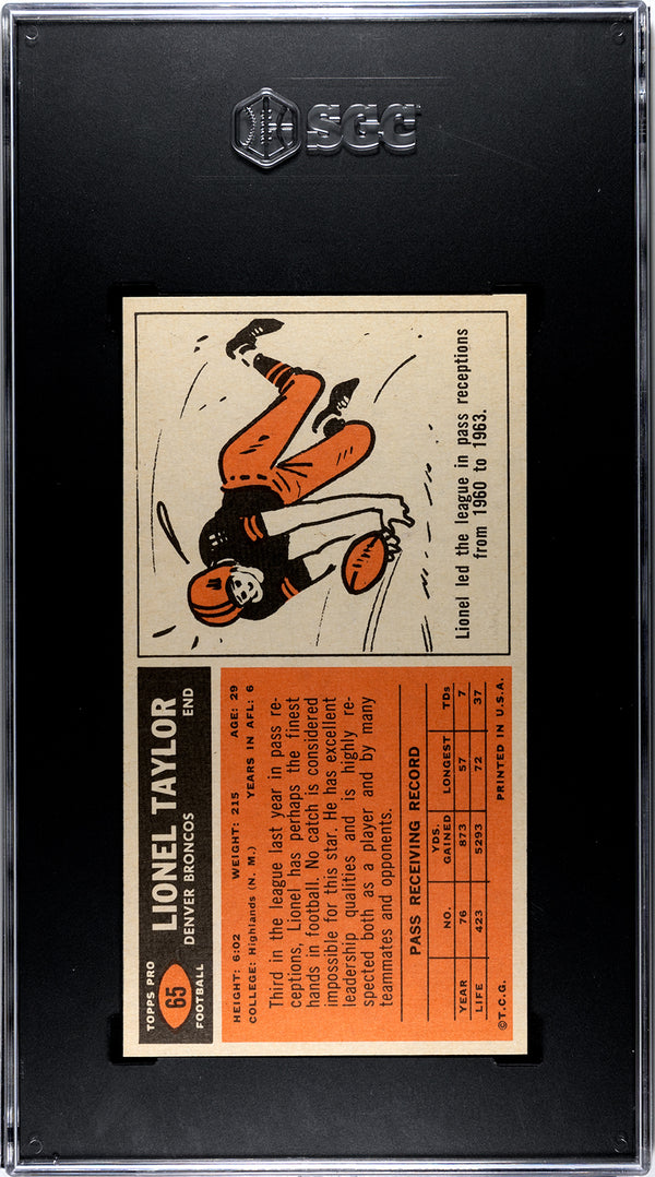 Lionel Taylor 1965 Topps #65 SGC 8