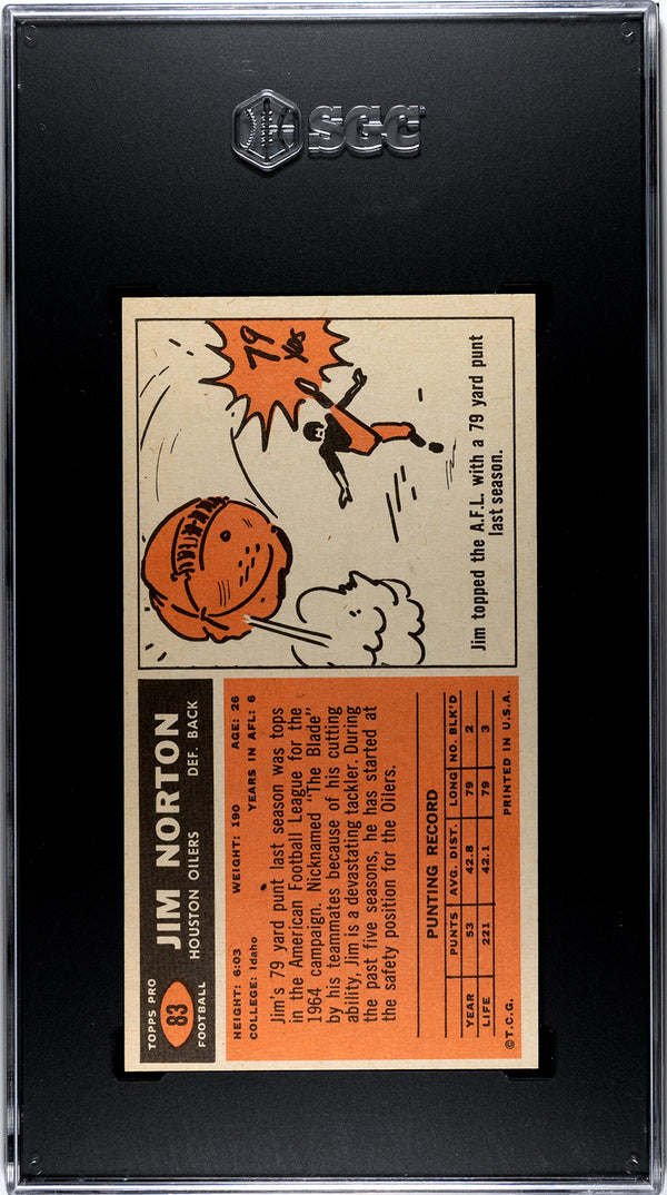 Jim Norton 1965 #83 SGC MT 6
