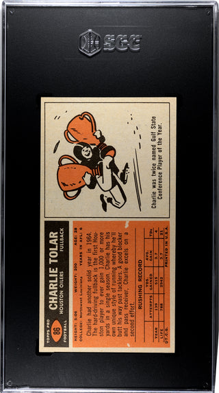 Charlie Tolar 1965 #86 SGC MT 6