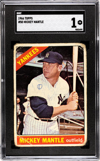 Mickey Mantle 1966 Topps Card #50 SGC 1