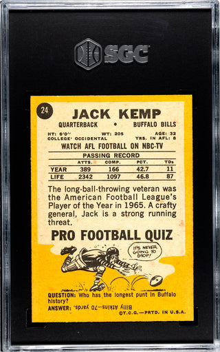 Jack Kemp 1967 Topps #24 SGC 6