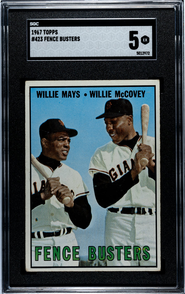 Willie Mays Willie McCovey Fence Busters 1967 Topps Card #423 SGC 5