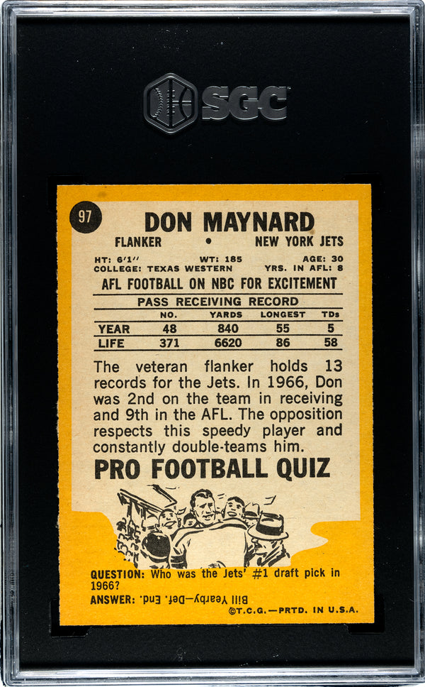 Don Maynard 1967 Topps #97 SGC 7