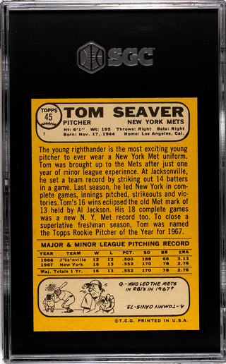 Tom Seaver 1968 Topps Card #45 (SGC 5.5)