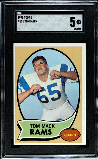 Tom Mack 1970 Topps #151 SGC 5