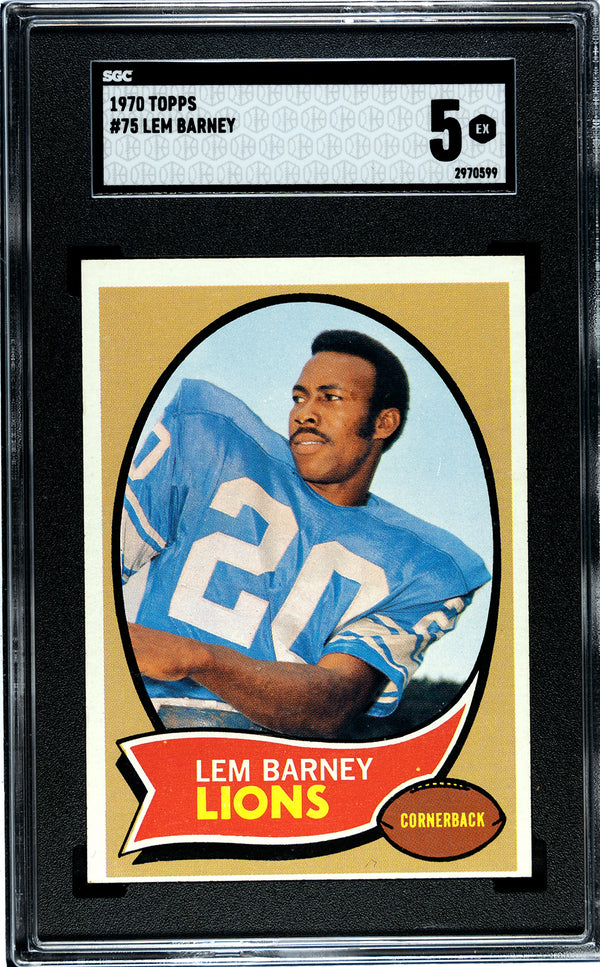 Lem Barney 1970 Topps #75 SGC 5