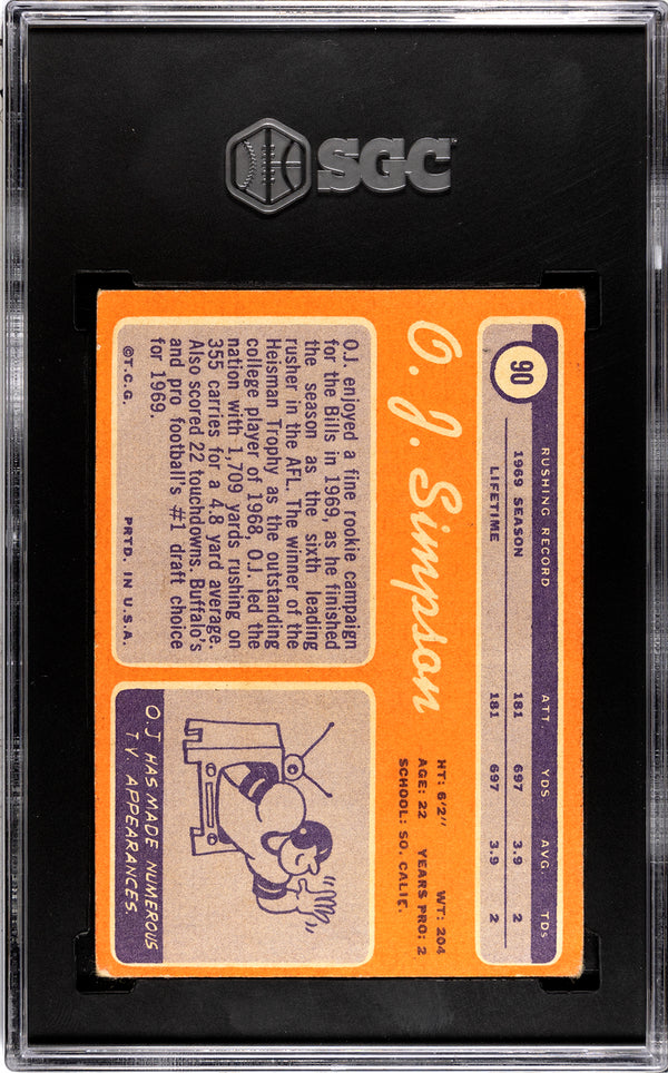 OJ Simpson 1970 Topps #90 SGC 3.5
